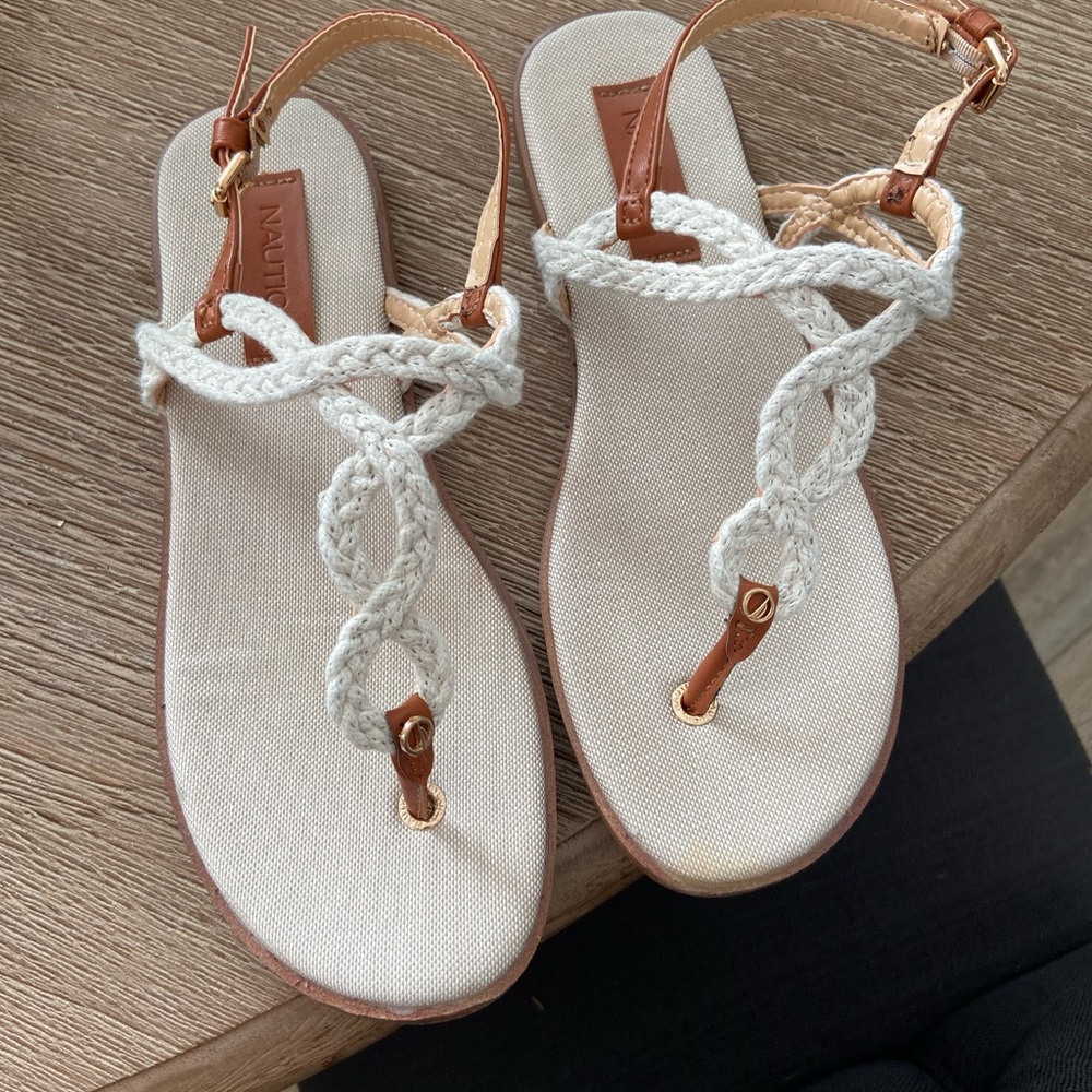 Sandals, worn once